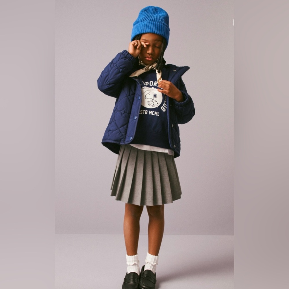 J. Crew Navy Quilted Hooded Puffer Jacket for Kids - Picture 5 of 6